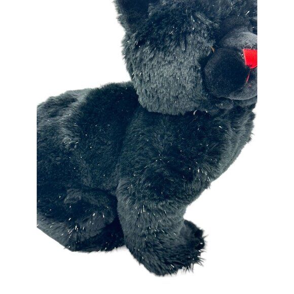 Caltoy Black Cat‎ Plush Stuffed Animal Toy Sparkles Red Nose 13" Acrylic Eyes - Picture 3 of 8
